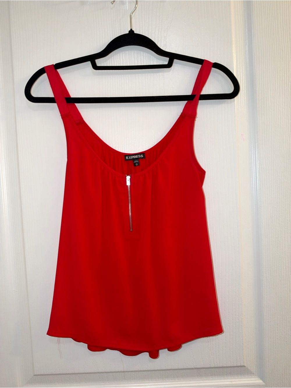 Express Red Sleeveless Zip-Front Camisole